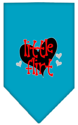 Little Flirt Screen Print Bandana Turquoise Large